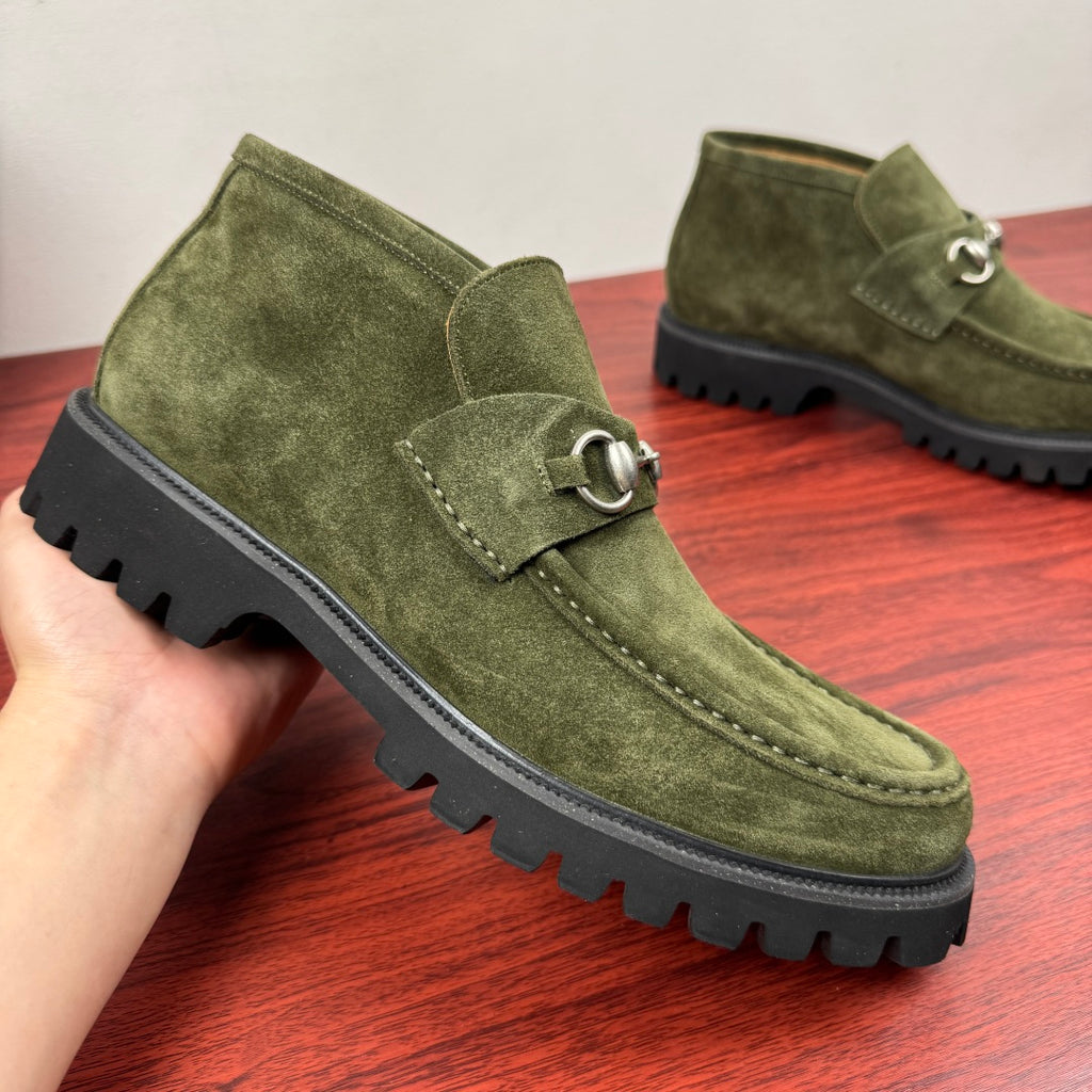 Gucci Men's Horsebit Chunky Ankle Boots Green