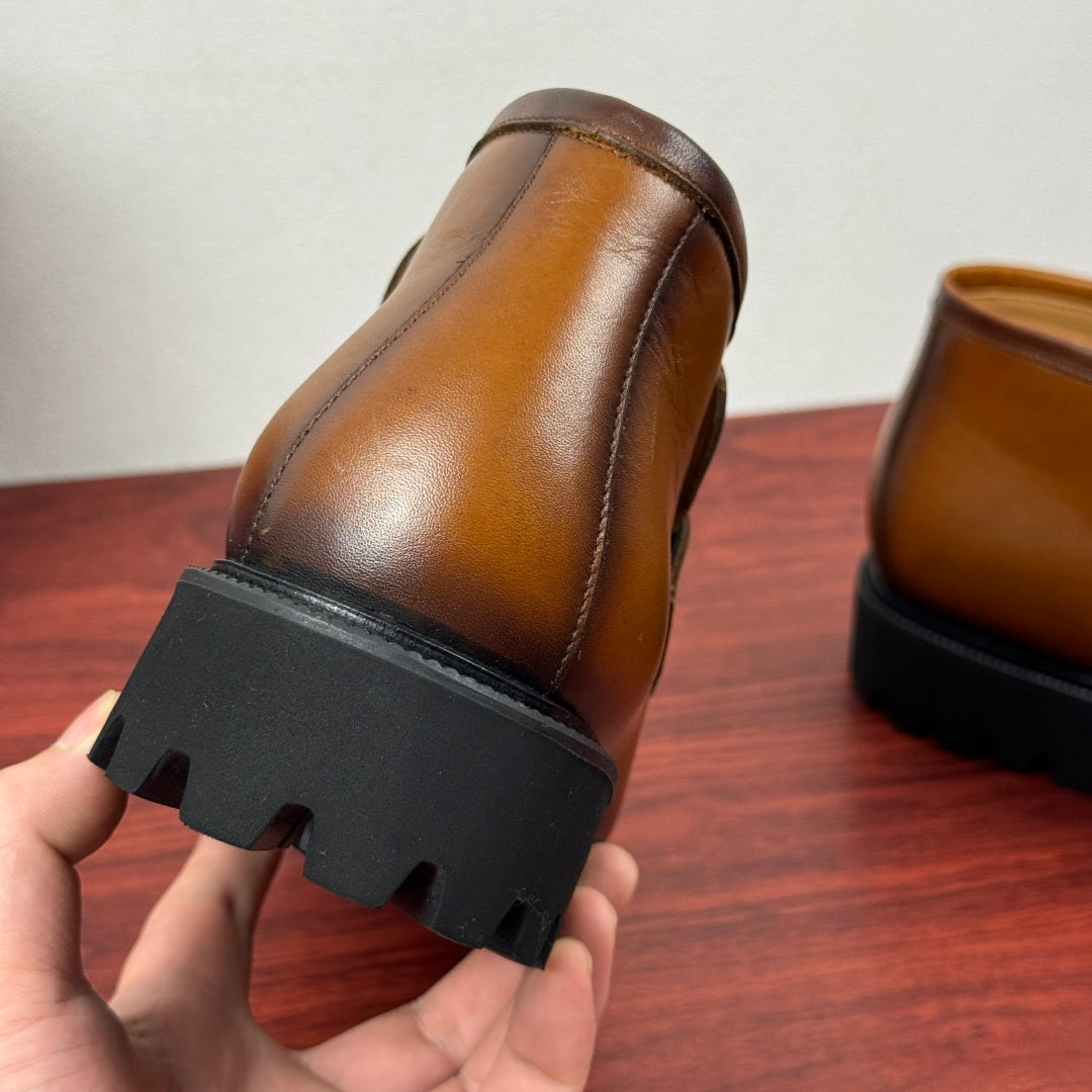 Gucci Men's Horsebit Chunky Ankle Boots Brown