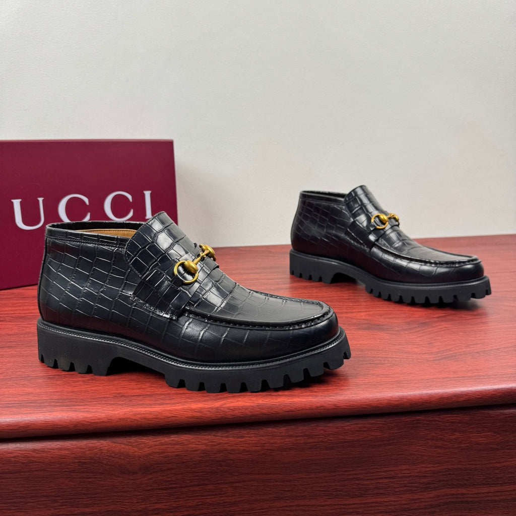 Gucci Men's Horsebit Chunky Ankle Boots