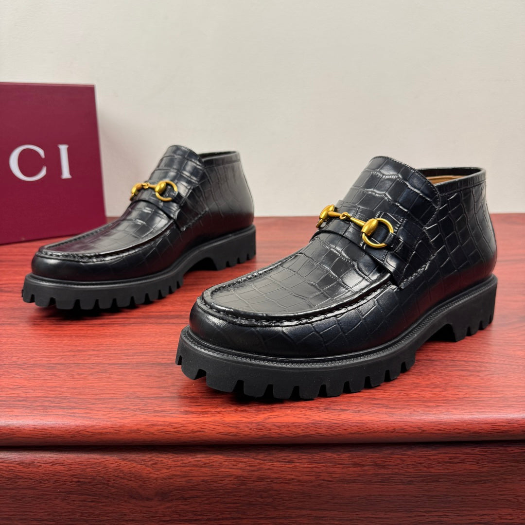 Gucci Men's Horsebit Chunky Ankle Boots