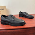 Dolce & Gabbana DG Men's Pebbled Leather Derby Shoes (Day Classic) Black