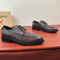 Dolce & Gabbana DG Men's Pebbled Leather Derby Shoes (Day Classic) Coffee