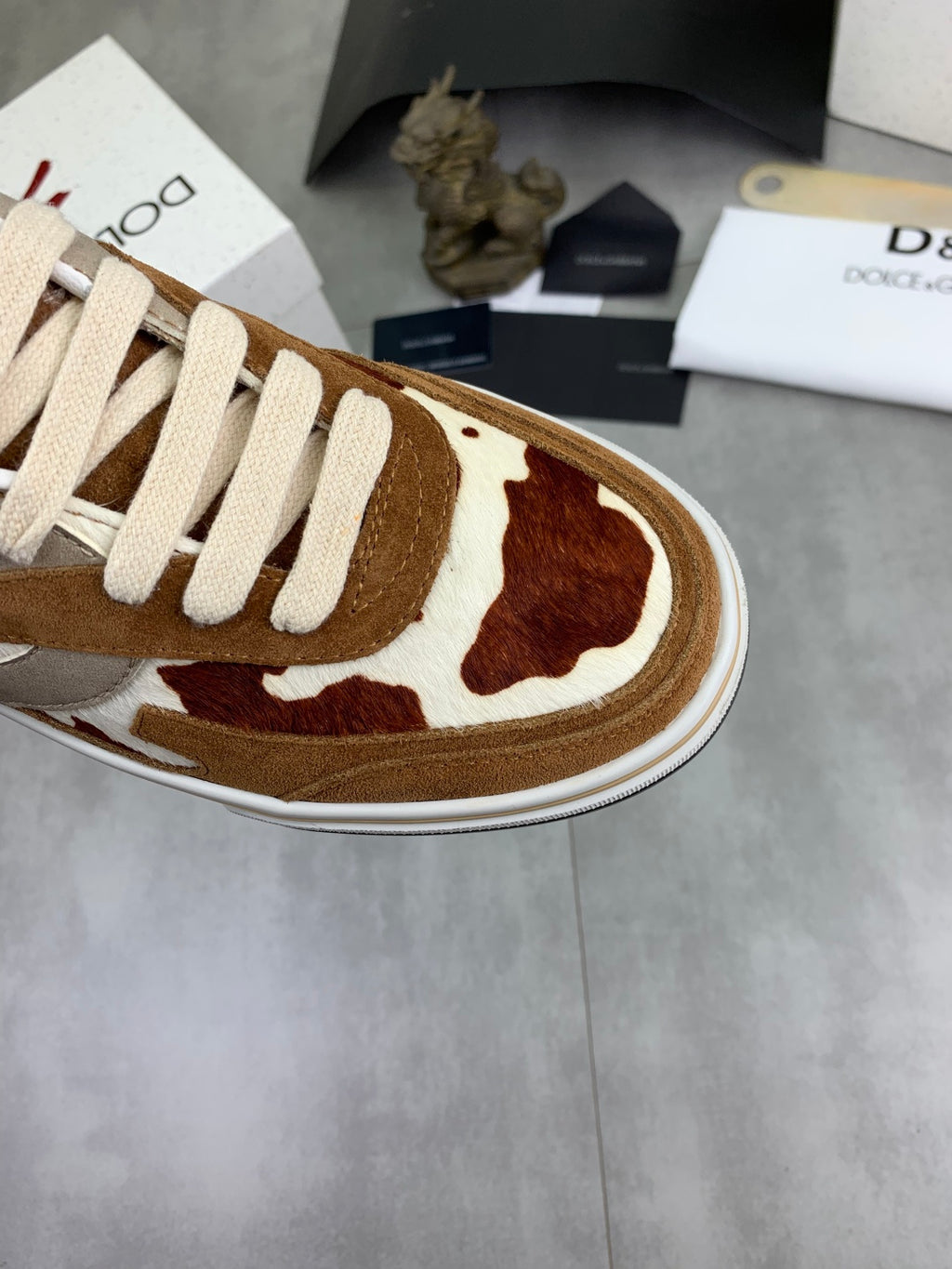 Dolce & Gabbana DG Men's Low-Top Logo Sneakers in Calfskin