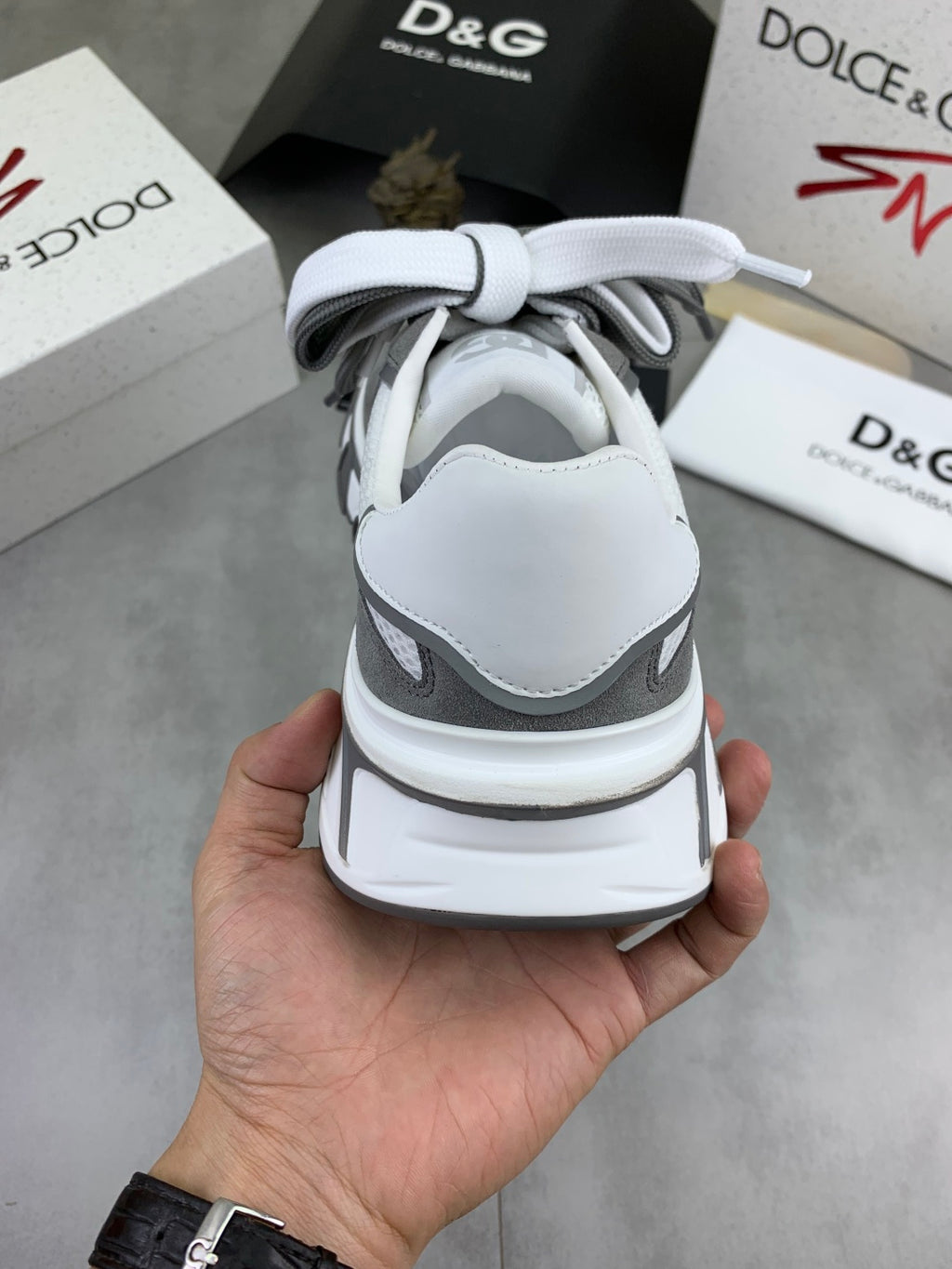 Dolce & Gabbana DG Men's Low-Top Logo Sneakers in Calfskin