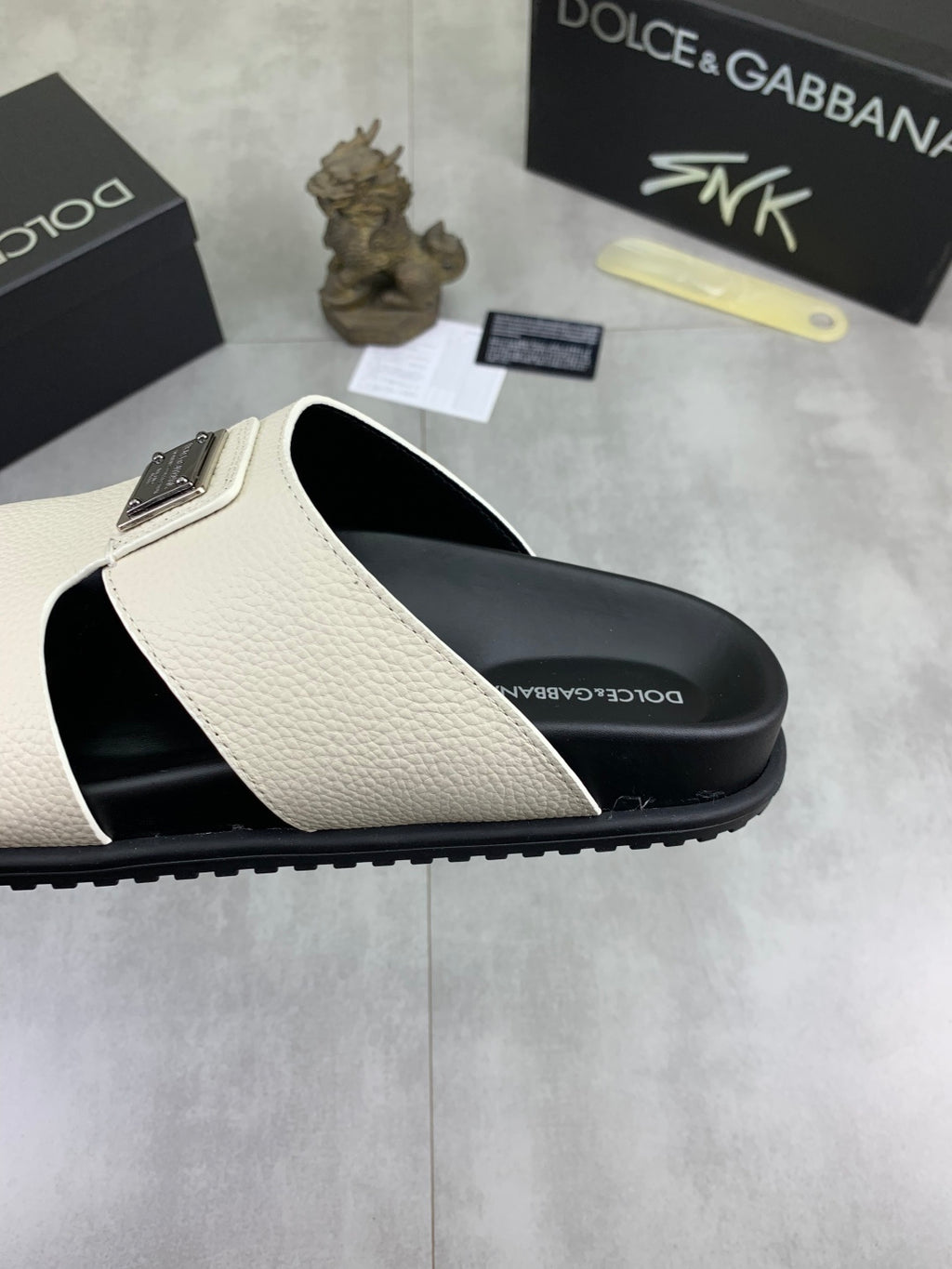 Dolce & Gabbana DG Men's Handcrafted Calfskin Slides Multi-Color