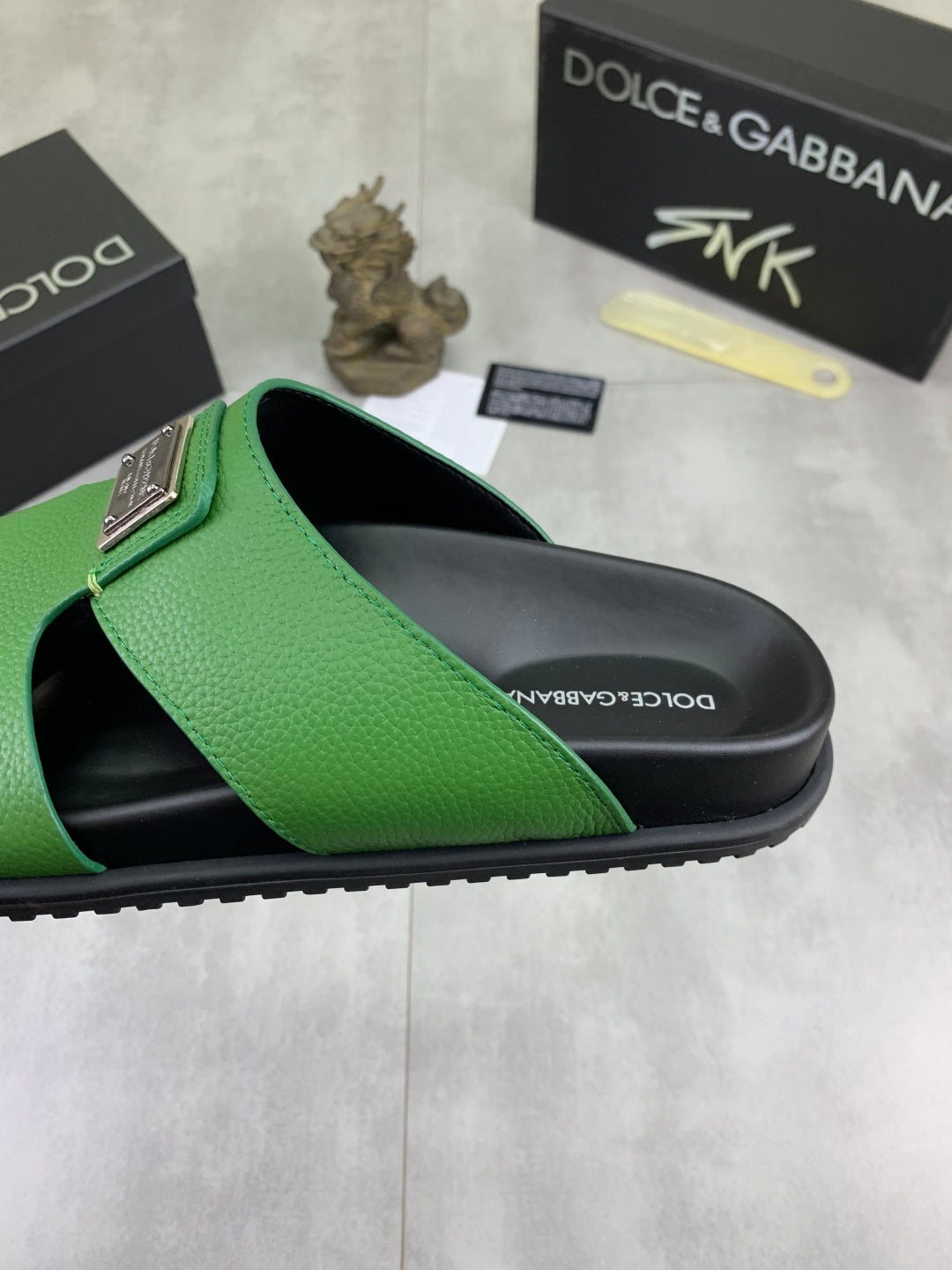 Dolce & Gabbana DG Men's Handcrafted Calfskin Slides Multi-Color