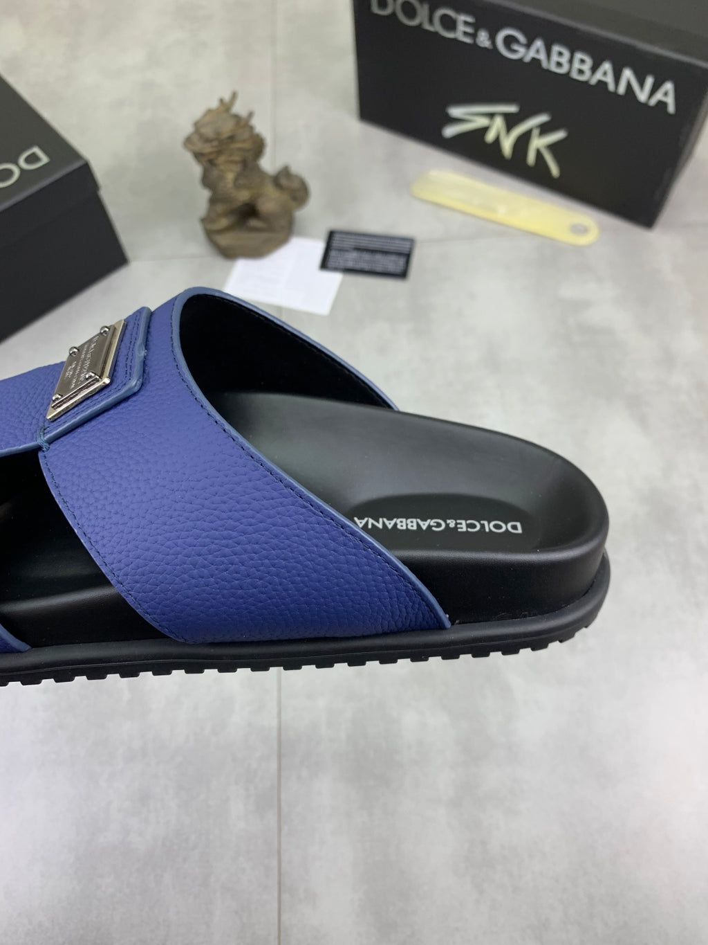 Dolce & Gabbana DG Men's Handcrafted Calfskin Slides Multi-Color