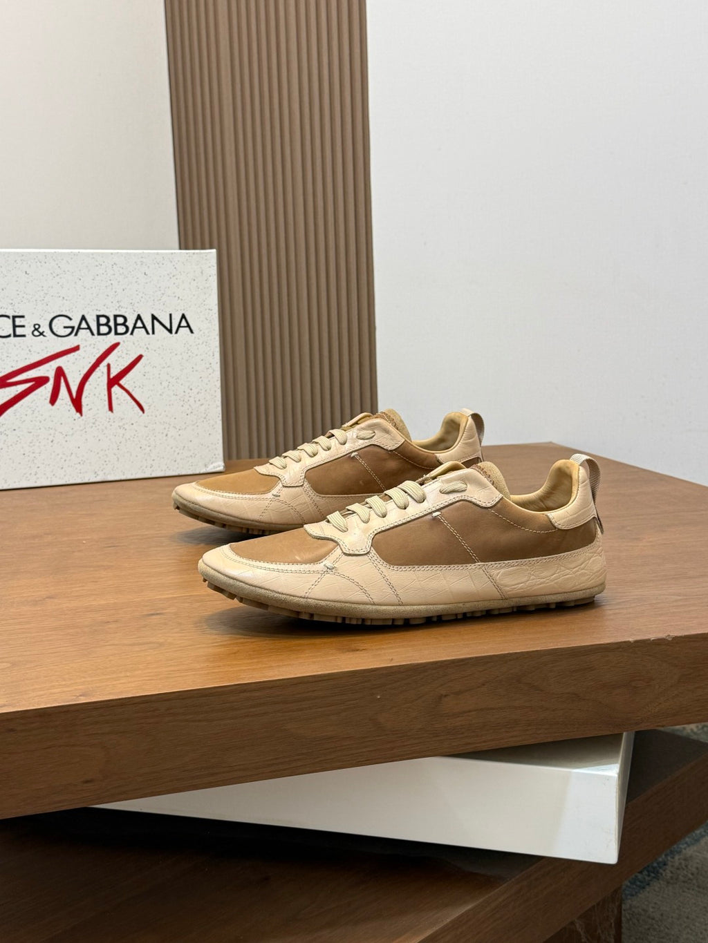 Dolce & Gabbana DG Men's Calfskin & Satin Casual Sneakers