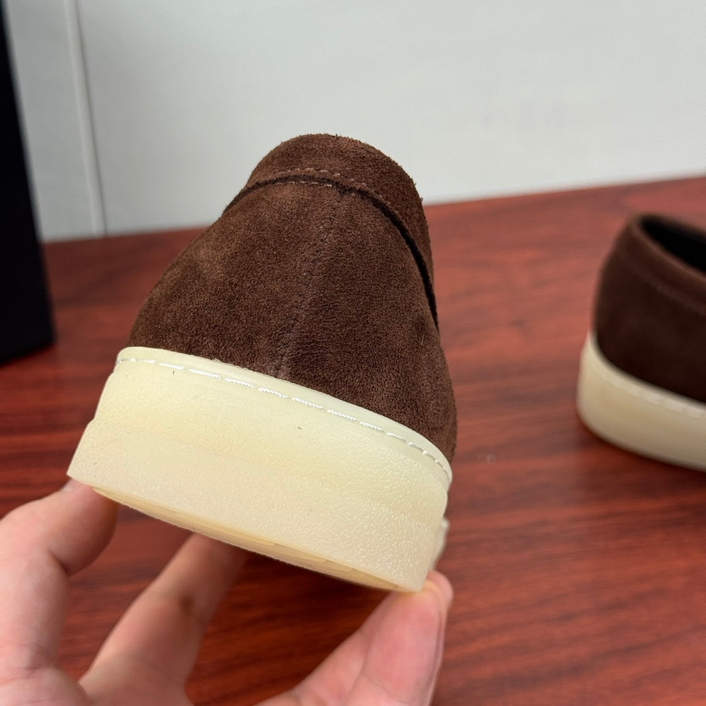 Prada Men's Suede Penny Loafers Coffee
