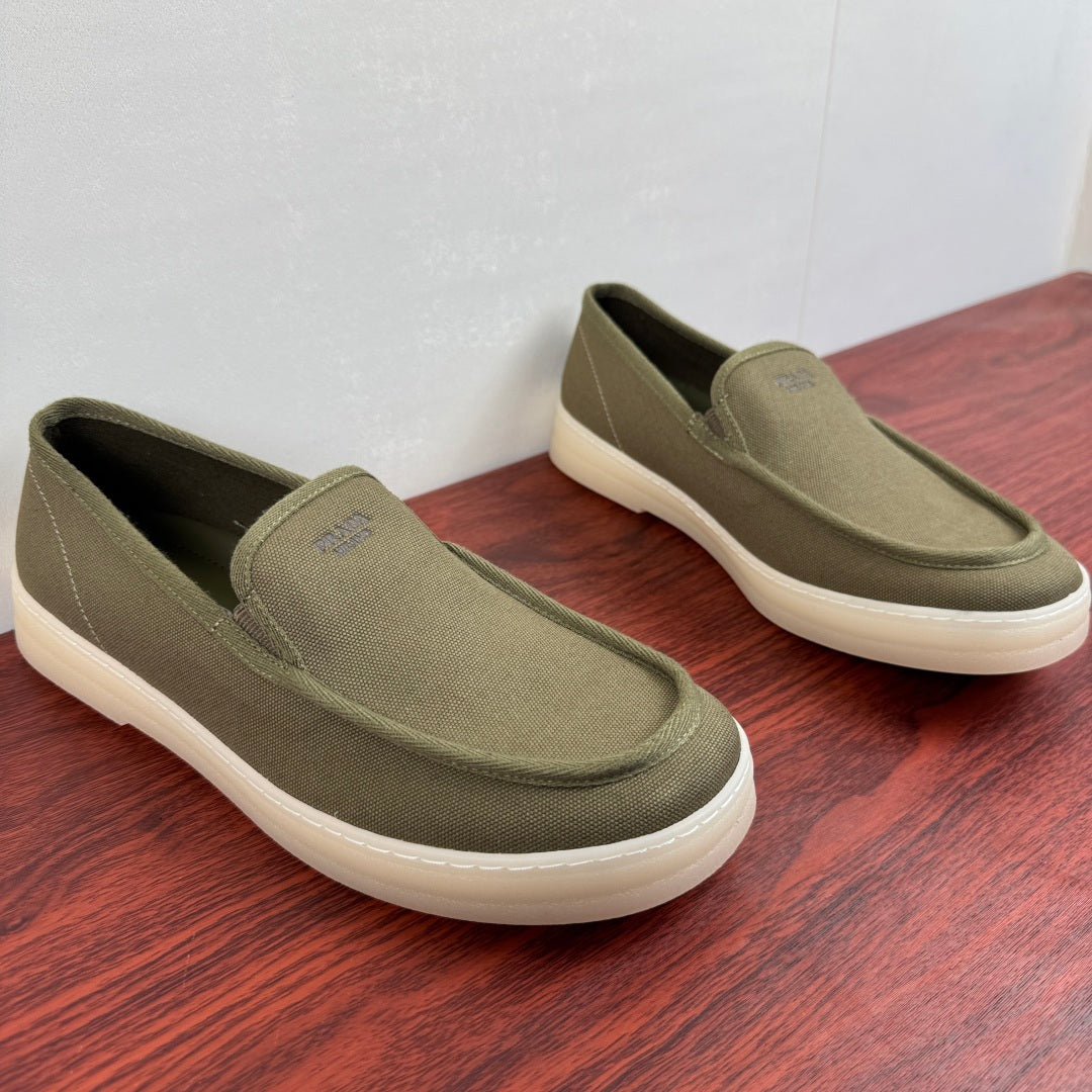 Prada Men's Canvas Slip-On Casual Shoes Green