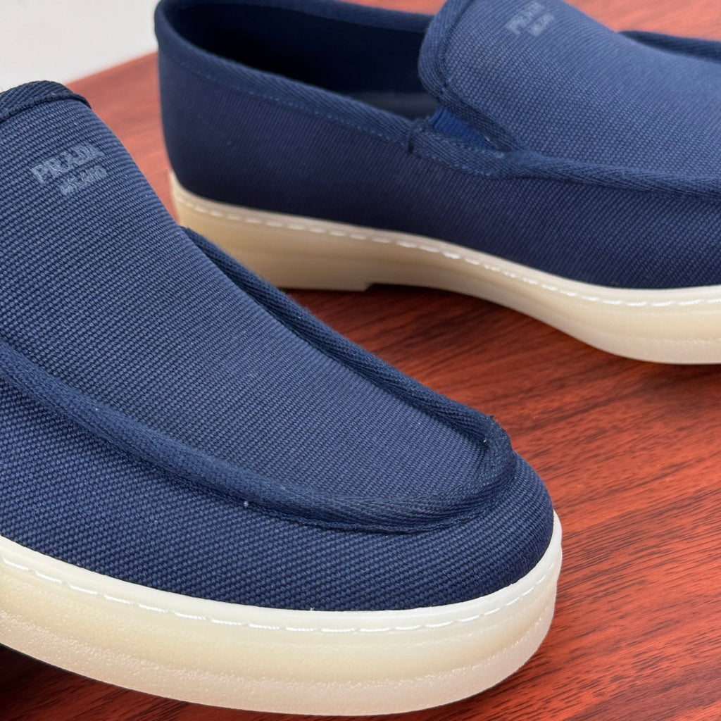 Prada Men's Canvas Slip-On Casual Shoes Blue