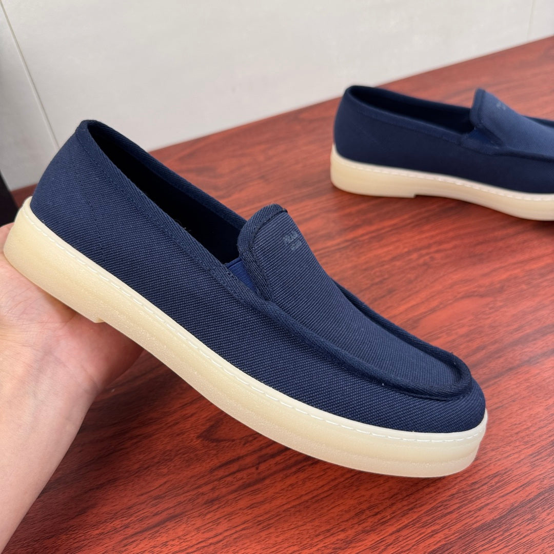 Prada Men's Canvas Slip-On Casual Shoes Blue