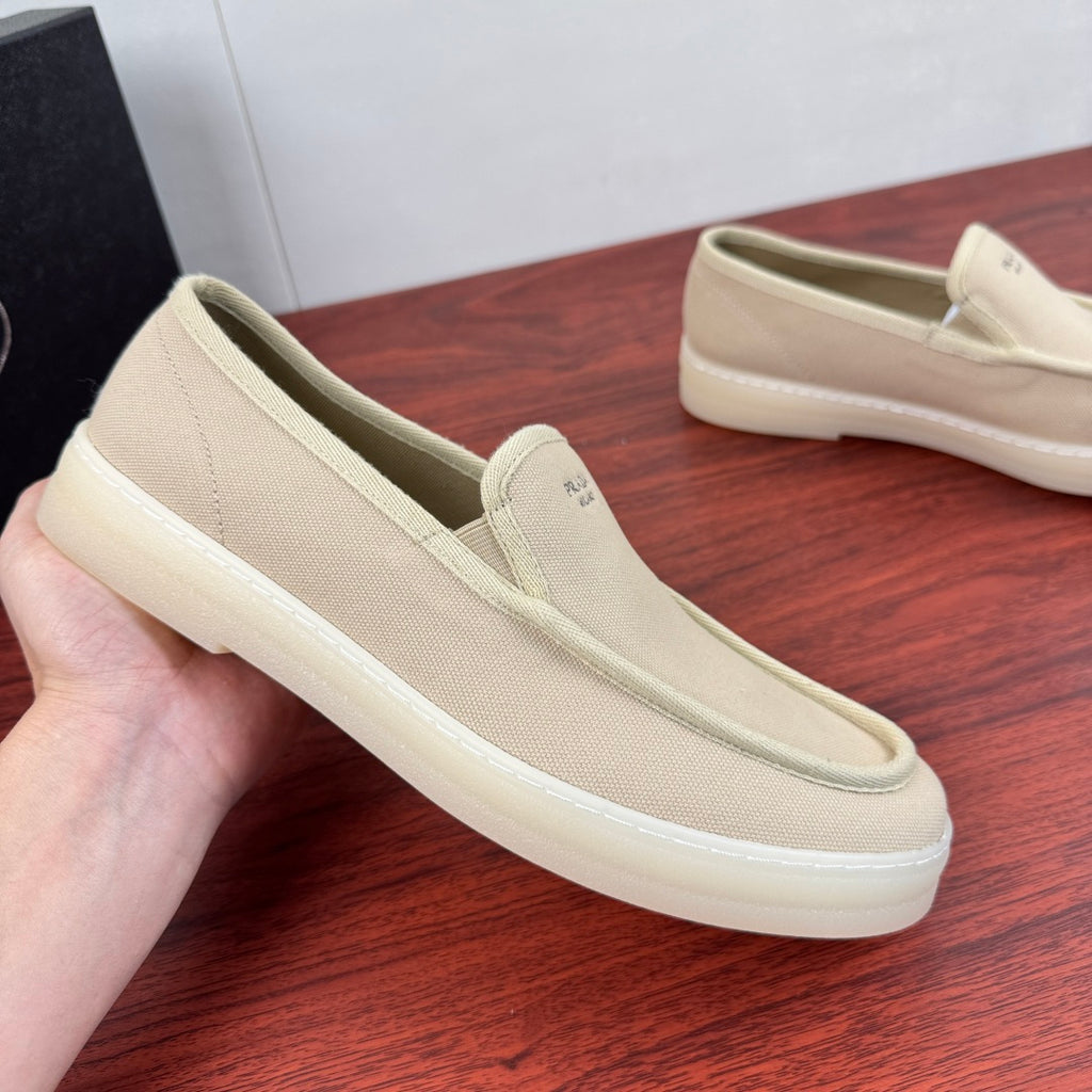Prada Men's Canvas Slip-On Casual Shoes Apricot