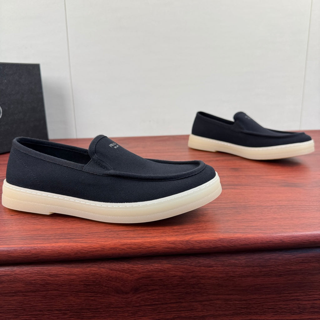 Prada Men's Canvas Slip-On Casual Shoes Black