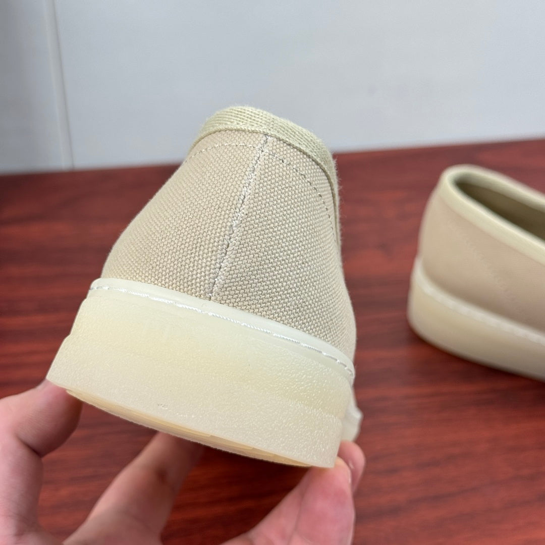 Prada Men's Canvas Slip-On Casual Shoes Apricot