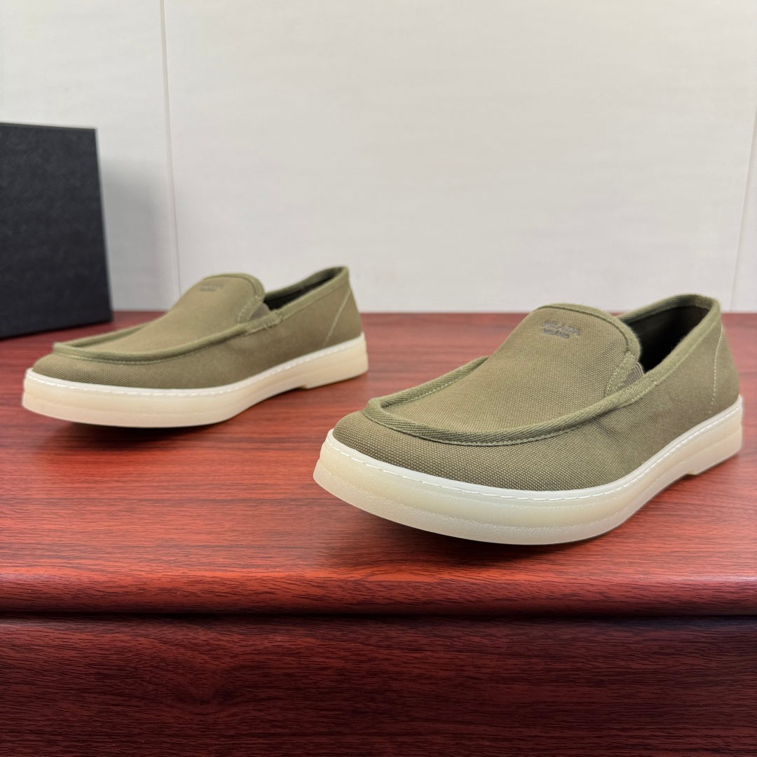 Prada Men's Canvas Slip-On Casual Shoes Green
