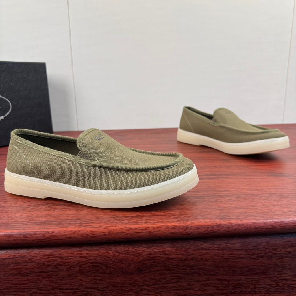 Prada Men's Canvas Slip-On Casual Shoes Green
