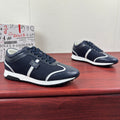 Dolce & Gabbana DG Men's Retro Runner Sneakers with Metal Badge Blue