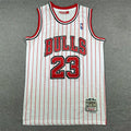 Michael Jordan #23 Chicago Bulls Mitchell & Ness 1995-96 White Pinstripe Home Hardwood Classics Authentic Jersey