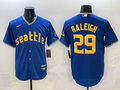 Men's Seattle Mariners Cal Raleigh #29 Blue City Connect Limited Player Jerseys