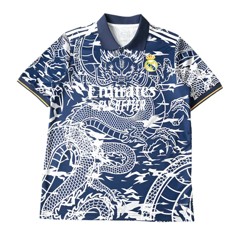 Real Madrid 2023/24 Chinese Dragon Jersey – Navy Blue White Adidas Fan Version