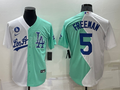 Men's Los Angeles Dodgers Freddie Freeman #5 White/Green Replica Baseball Jerseys