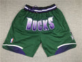 Men's Milwaukee Bucks Basketball Shorts1 With pocket Vintage Green