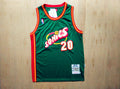 Gary Payton #20 Seattle SuperSonics Green 1995-96 Hardwood Classics Swingman Jersey – Mitchell & Ness Red Side Panel
