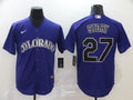 Men's Colorado Rockies Trevor Story #27 Purple Replica Baseball Jerseys