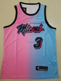 Men's Miami Heat Dwyane Wade #3 Pink/Blue Swingman Player Jerseys
