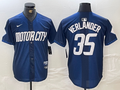 Men's Detroit Tigers Justin Verlander #35 Navy 2024 City Connect Limited Jerseys