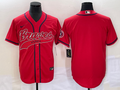 Men's Atlanta Braves Red Replica Blank Jerseys Joint Edition