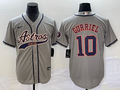 Men's Houston Astros Yuli Gurriel #10 Gray Replica Jerseys Joint Edition