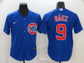 Men's Chicago Cubs Javier Baez #9 Blue Replica Baseball Jerseys