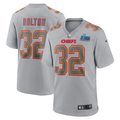 Men's Kansas City Chiefs #32 Bolton Nike Gray Super Bowl LVII Patch Atmosphere Fashion Game Jerseys