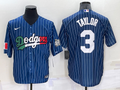 Men's Los Angeles Dodgers Chris Taylor #3 Blue Replica Game Jerseys