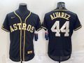 Men's Houston Astros Yordan Alvarez #44 Black Replica Authentic Jerseys