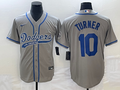 Men's Los Angeles Dodgers Justin Turner #10 Gray Player Jerseys Joint Edition