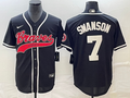 Men's Atlanta Braves Dansby Swanson #7 Black Replica Player Jerseys Joint Edition