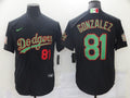 Men's Los Angeles Dodgers Victor Gonzalez #81 Black Replica Baseball Jerseys