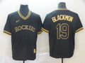 Men's Colorado Rockies Charlie Blackmon #19 Black Replica Player Jerseys