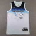 Men's Minnesota Timberwolves Donte DiVincenzo #0 White 2024/25 Swingman Player Jerseys - City Edition