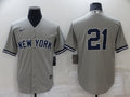 New York Yankees men's Paul O'Neal #21 grey retro jersey with player name.