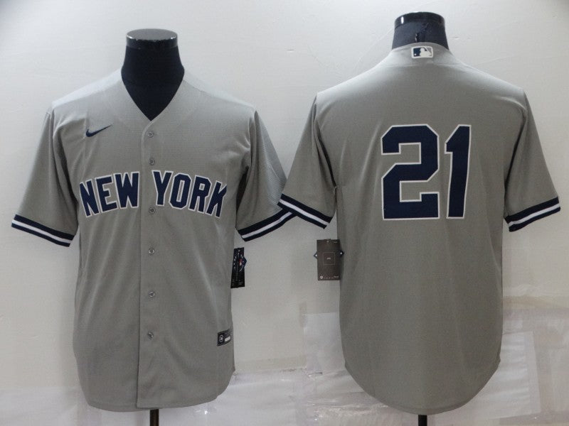 New York Yankees men's Paul O'Neal #21 grey retro jersey with player name.