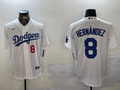 Men's Los Angeles Dodgers Enrique Hernandez #8 White Replica Player Jerseys