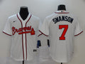 Men's Atlanta Braves Dansby Swanson #7 White Replica Player Jerseys