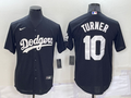 Men's Los Angeles Dodgers Justin Turner #10 Black Replica Baseball Jerseys