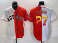 Men's Houston Astros Jose Altuve #27 White/Orange Replica Player Jerseys
