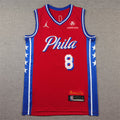 Men's Philadelphia 76ers Paul George #8 Red Swingman Jerseys - Statement Edition