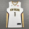 Men's New Orleans Pelicans Zion Williamson #1 White Swingman Jerseys